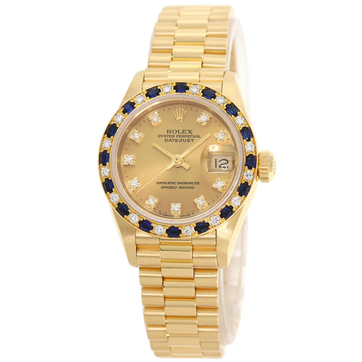 ROLEX Datejust Sapphire Diamond Watches 69198SA K18 Yellow Gold/18K Yellow Gold Ladies