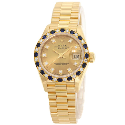 ROLEX Datejust Sapphire Diamond Watches 69198SA K18 Yellow Gold/18K Yellow Gold Ladies