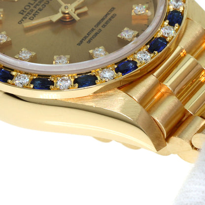 ROLEX Datejust Sapphire Diamond Watches 69198SA K18 Yellow Gold/18K Yellow Gold Ladies