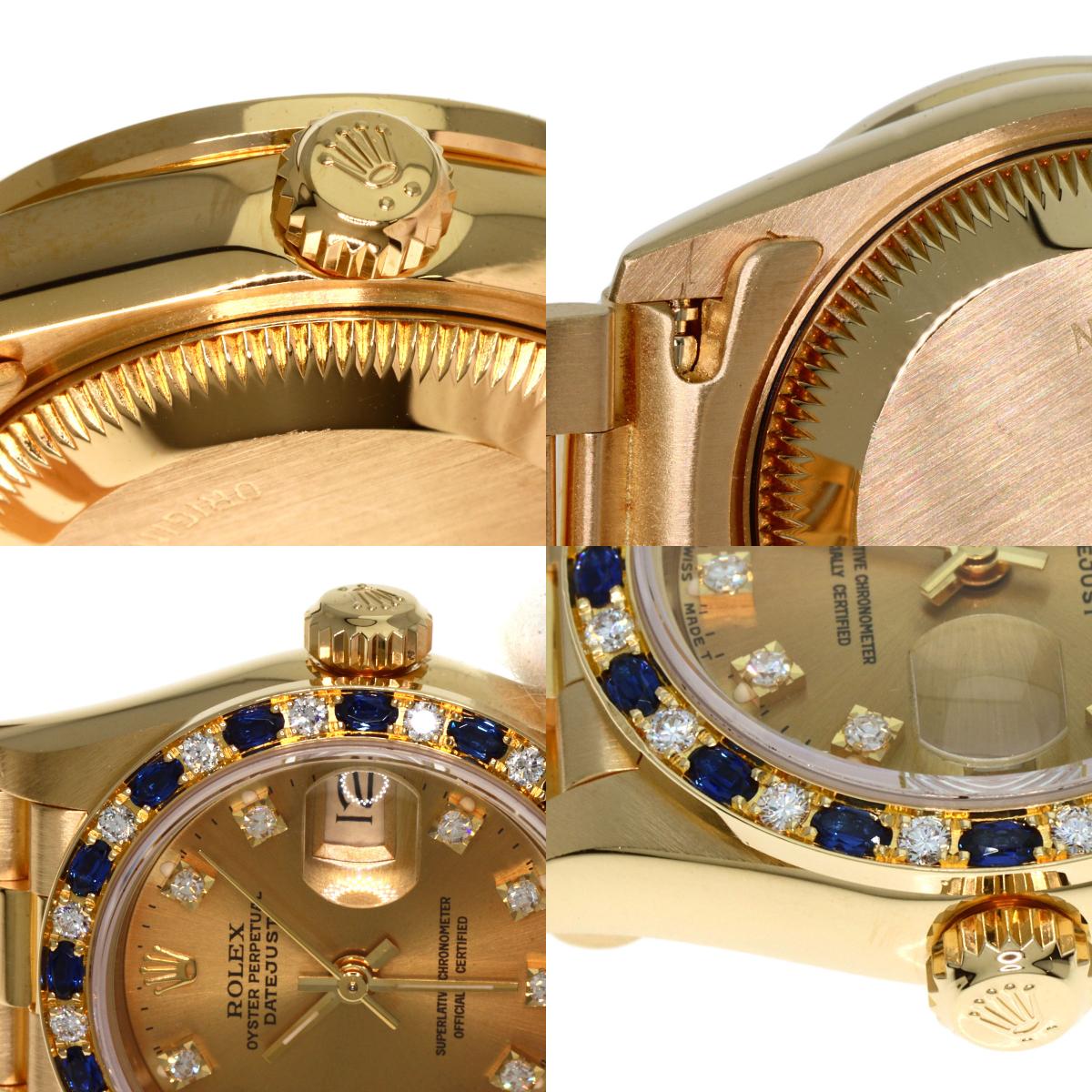 ROLEX Datejust Sapphire Diamond Watches 69198SA K18 Yellow Gold/18K Yellow Gold Ladies