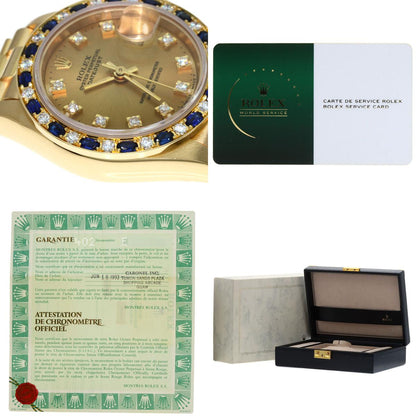 ROLEX Datejust Sapphire Diamond Watches 69198SA K18 Yellow Gold/18K Yellow Gold Ladies