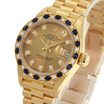 ROLEX Datejust Sapphire Diamond Watches 69198SA K18 Yellow Gold/18K Yellow Gold Ladies