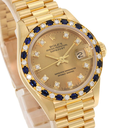 ROLEX Datejust Sapphire Diamond Watches 69198SA K18 Yellow Gold/18K Yellow Gold Ladies