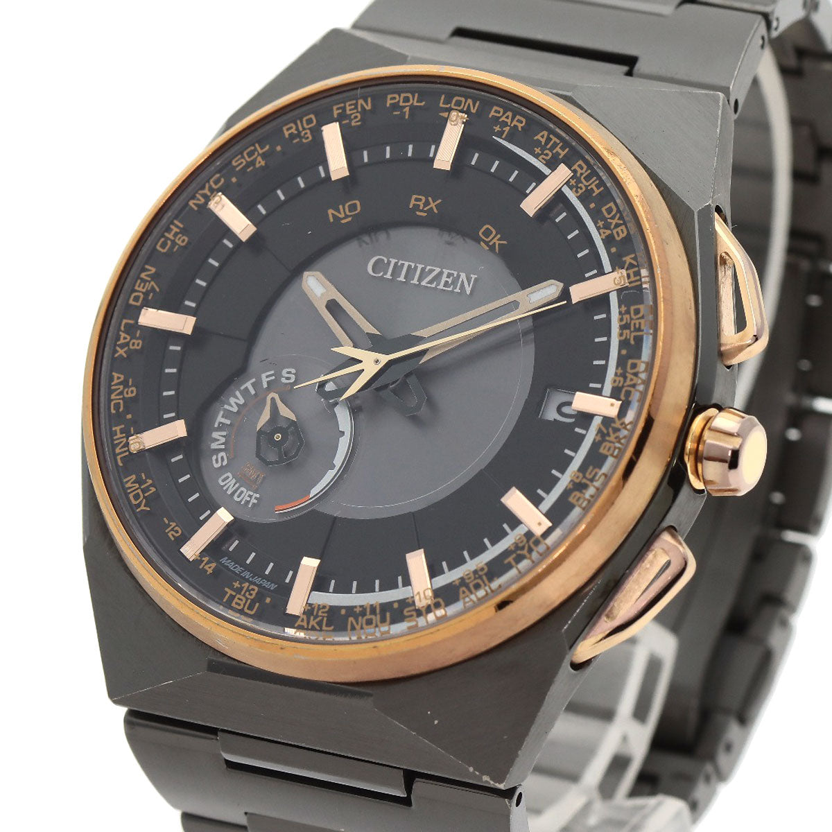 CITIZEN Eco Drive Satellite Wave Watches F100-T021425 CC2004-59E Titanium/Titanium mens