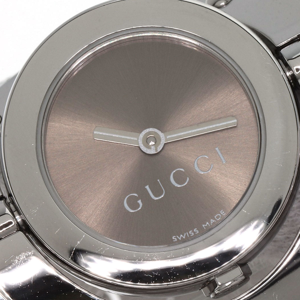 GUCCI Twirl Wide Bangle Watches YA112 Stainless Steel/Stainless Steel Ladies