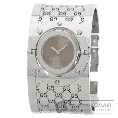 GUCCI Twirl Wide Bangle Watches YA112 Stainless Steel/Stainless Steel Ladies