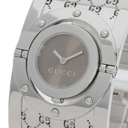 GUCCI Twirl Wide Bangle Watches YA112 Stainless Steel/Stainless Steel Ladies