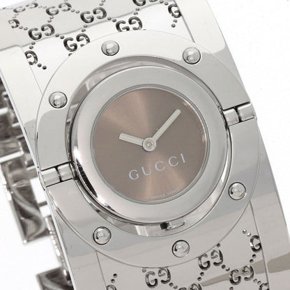 GUCCI Twirl Wide Bangle Watches YA112 Stainless Steel/Stainless Steel Ladies