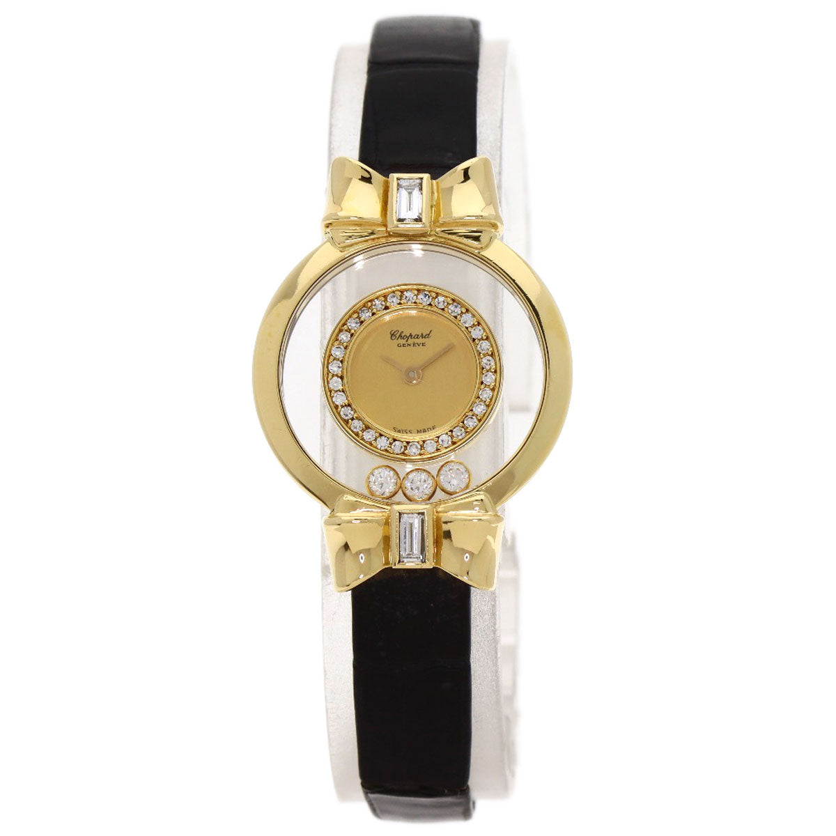 Chopard Happy diamond ribbon 20/5334 Watches 20/5334 K18 Yellow Gold/Leather Ladies
