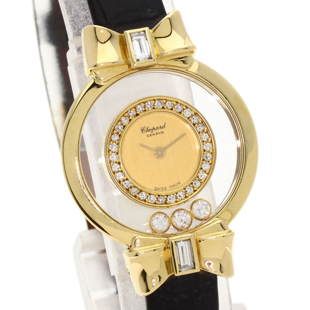 Chopard Happy diamond ribbon 20/5334 Watches 20/5334 K18 Yellow Gold/Leather Ladies