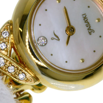 TASAKI Round Face Diamond Watches 1E20-2200 18K/Gold Plated Ladies