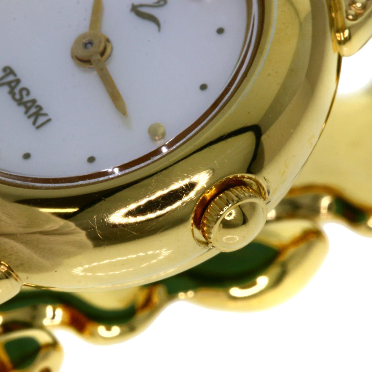 TASAKI Round Face Diamond Watches 1E20-2200 18K/Gold Plated Ladies