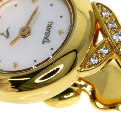 TASAKI Round Face Diamond Watches 1E20-2200 18K/Gold Plated Ladies