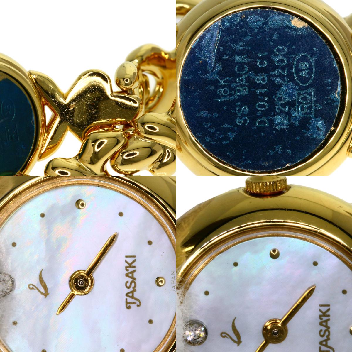 TASAKI Round Face Diamond Watches 1E20-2200 18K/Gold Plated Ladies