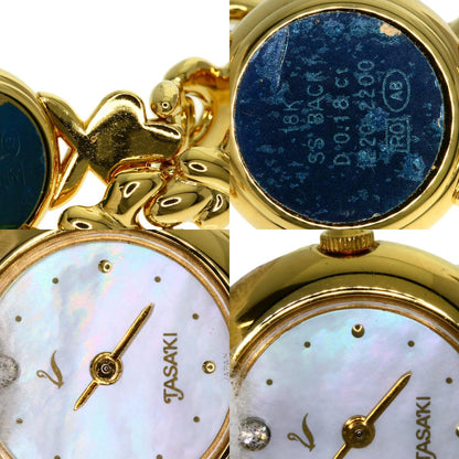 TASAKI Round Face Diamond Watches 1E20-2200 18K/Gold Plated Ladies