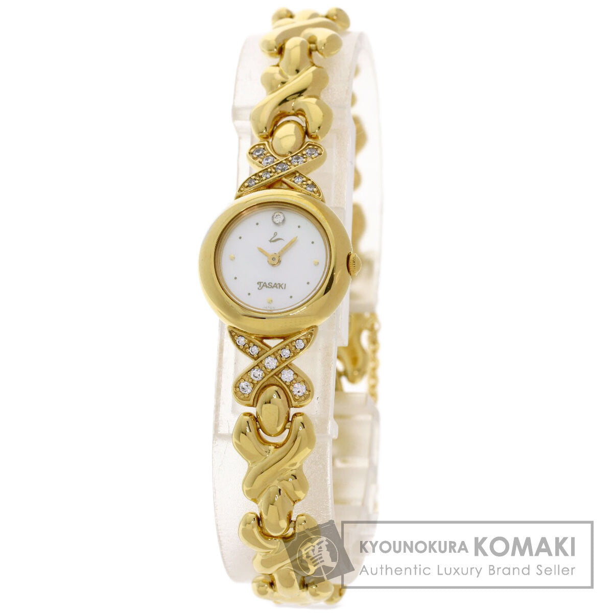 TASAKI Round Face Diamond Watches 1E20-2200 18K/Gold Plated Ladies