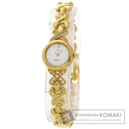 TASAKI Round Face Diamond Watches 1E20-2200 18K/Gold Plated Ladies