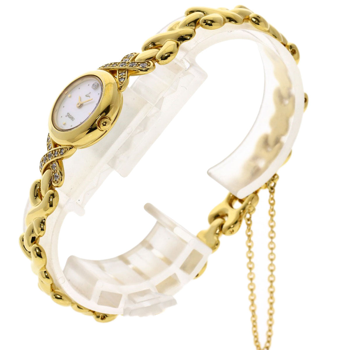 TASAKI Round Face Diamond Watches 1E20-2200 18K/Gold Plated Ladies