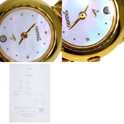 TASAKI Round Face Diamond Watches 1E20-2200 18K/Gold Plated Ladies