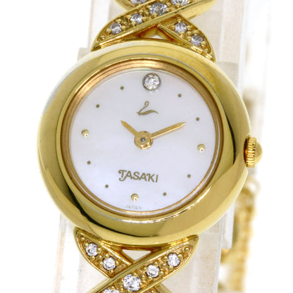 TASAKI Round Face Diamond Watches 1E20-2200 18K/Gold Plated Ladies