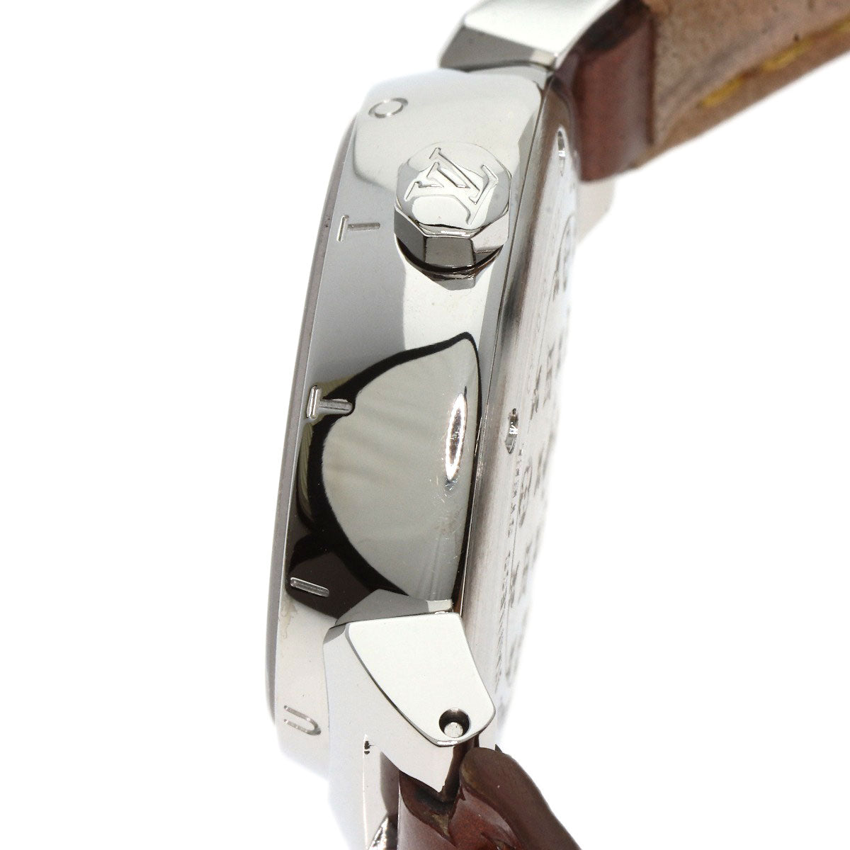 LOUIS VUITTON Tambour Watches Q1211 Stainless Steel/Leather Ladies