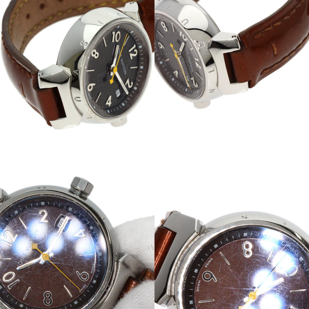 LOUIS VUITTON Tambour Watches Q1211 Stainless Steel/Leather Ladies