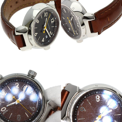 LOUIS VUITTON Tambour Watches Q1211 Stainless Steel/Leather Ladies