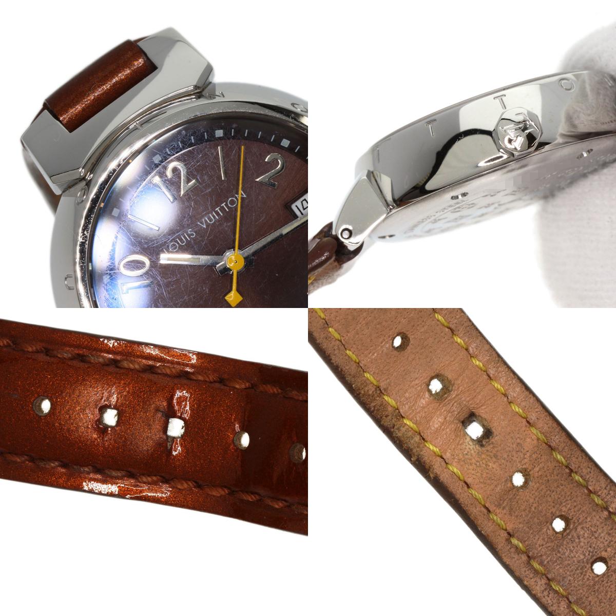 LOUIS VUITTON Tambour Watches Q1211 Stainless Steel/Leather Ladies