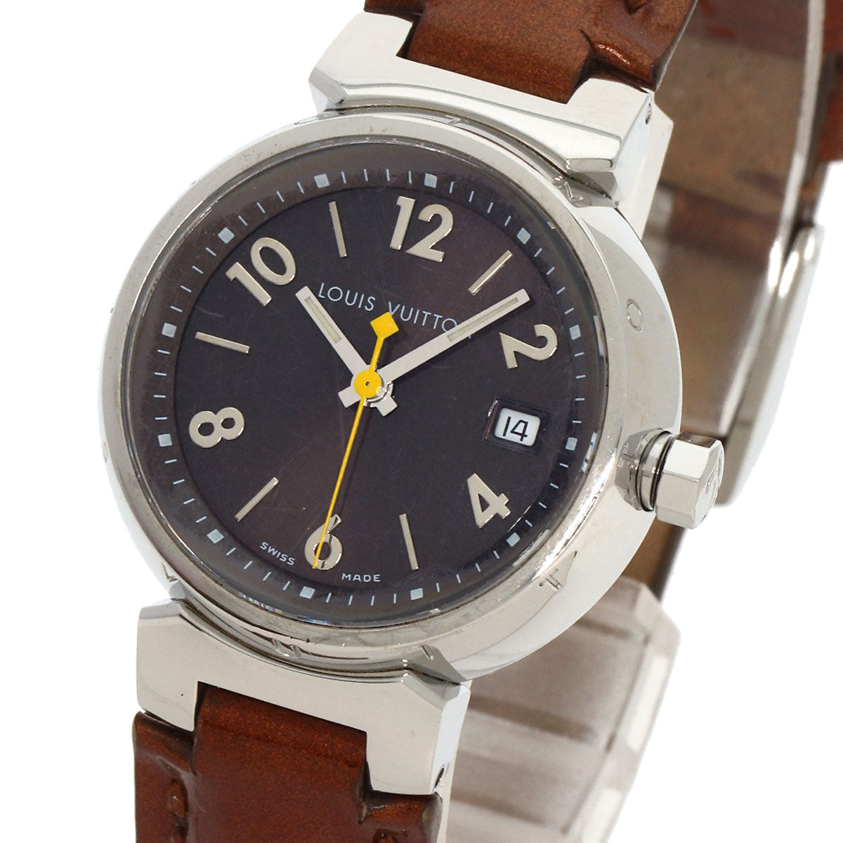 LOUIS VUITTON Tambour Watches Q1211 Stainless Steel/Leather Ladies