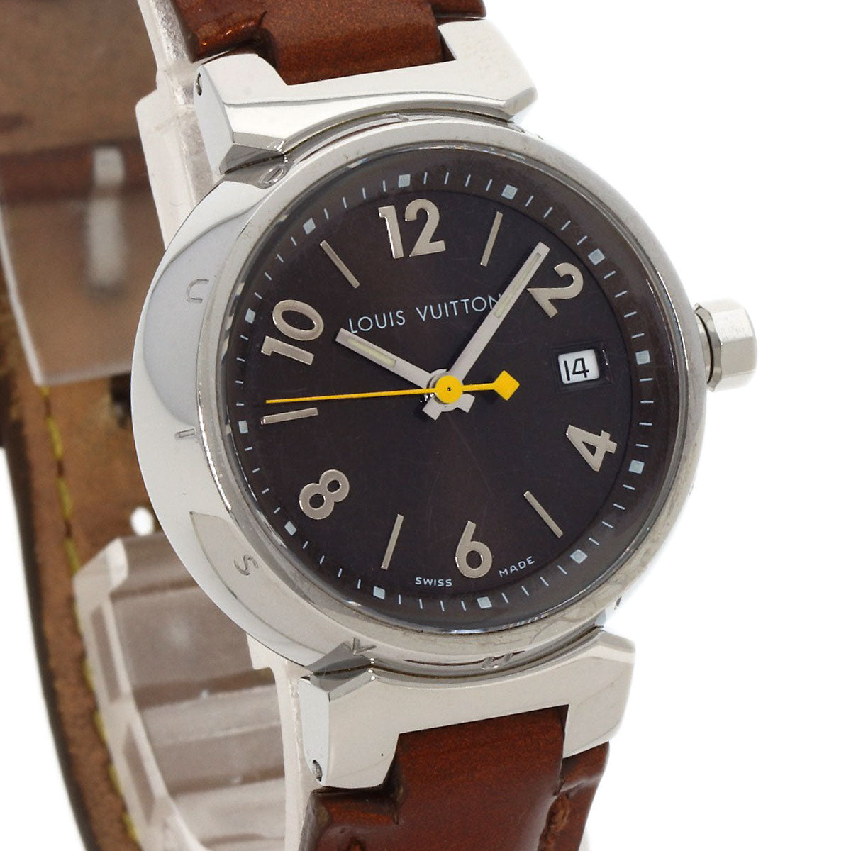 LOUIS VUITTON Tambour Watches Q1211 Stainless Steel/Leather Ladies