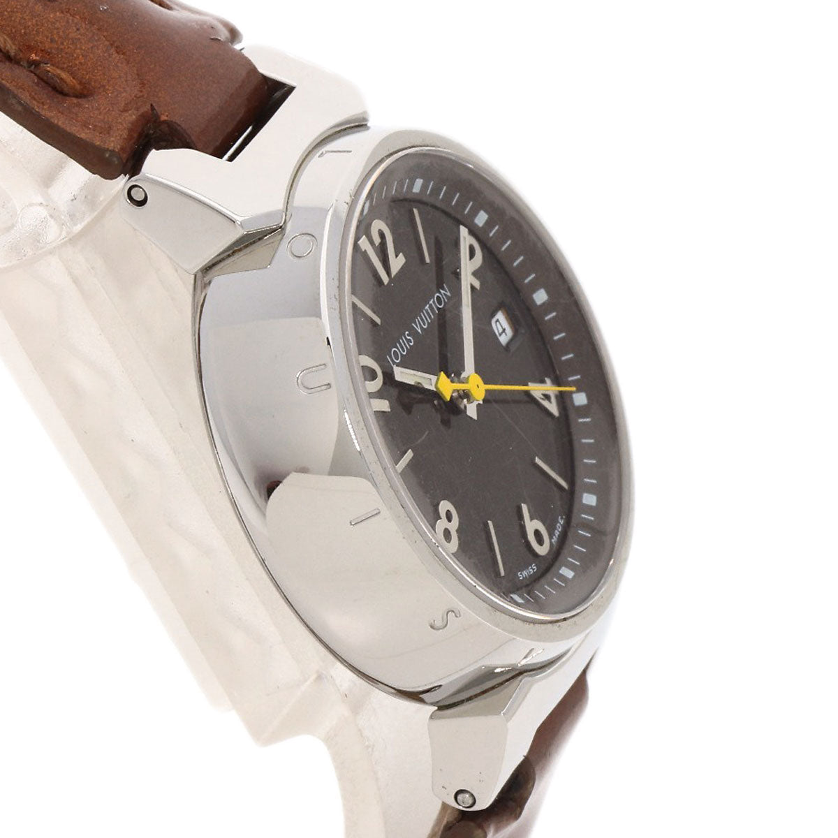 LOUIS VUITTON Tambour Watches Q1211 Stainless Steel/Leather Ladies