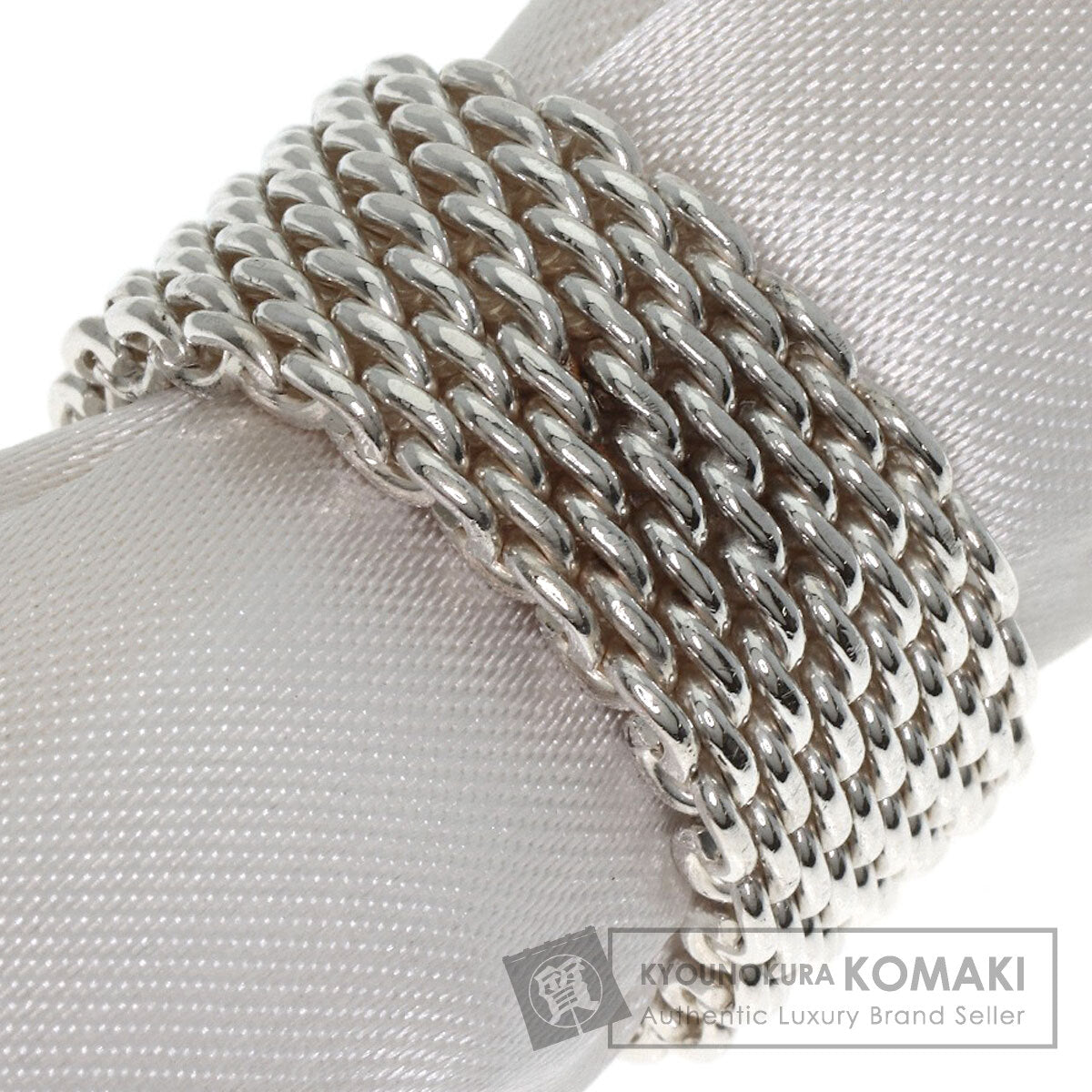 TIFFANY&Co. Somerset mesh Ring Silver Ladies [Used]