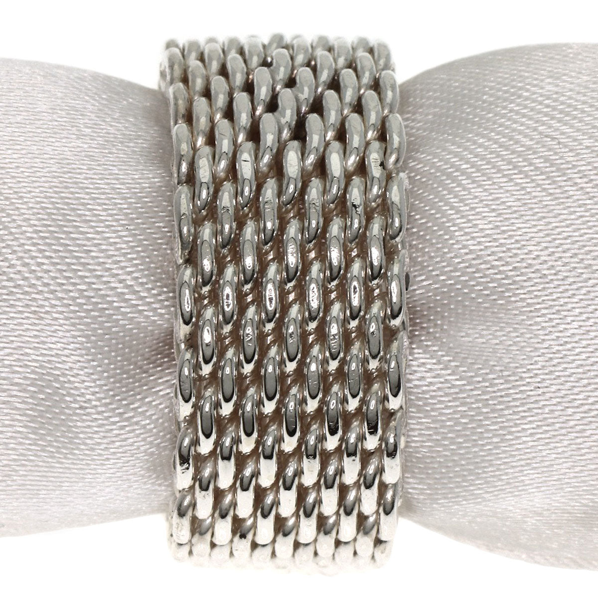 TIFFANY&Co. Somerset mesh Ring Silver Ladies [Used]