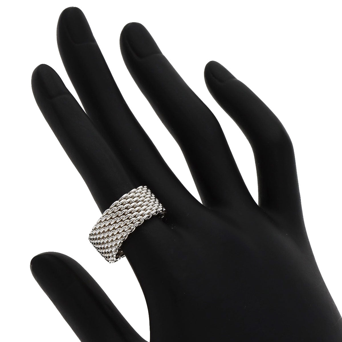 TIFFANY&Co. Somerset mesh Ring Silver Ladies [Used]