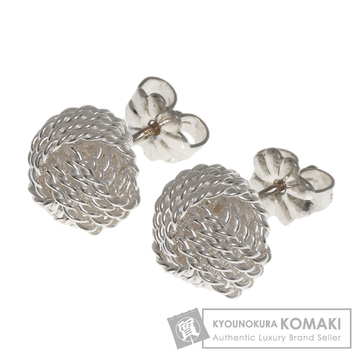 TIFFANY&Co. Somerset Mesh Ball earring Silver Ladies [Used]