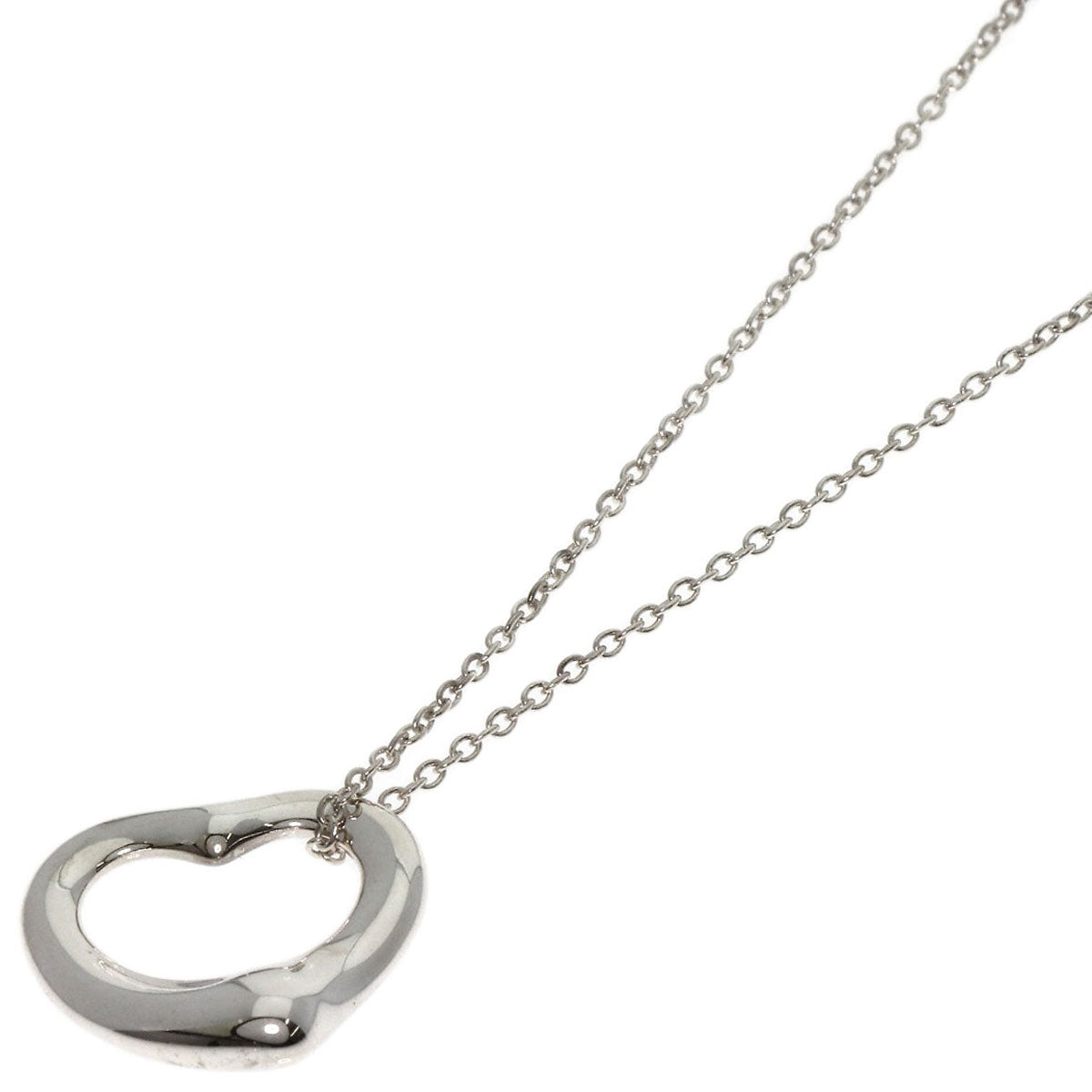 TIFFANY&Co. Open heart Necklace Silver Ladies [Used]