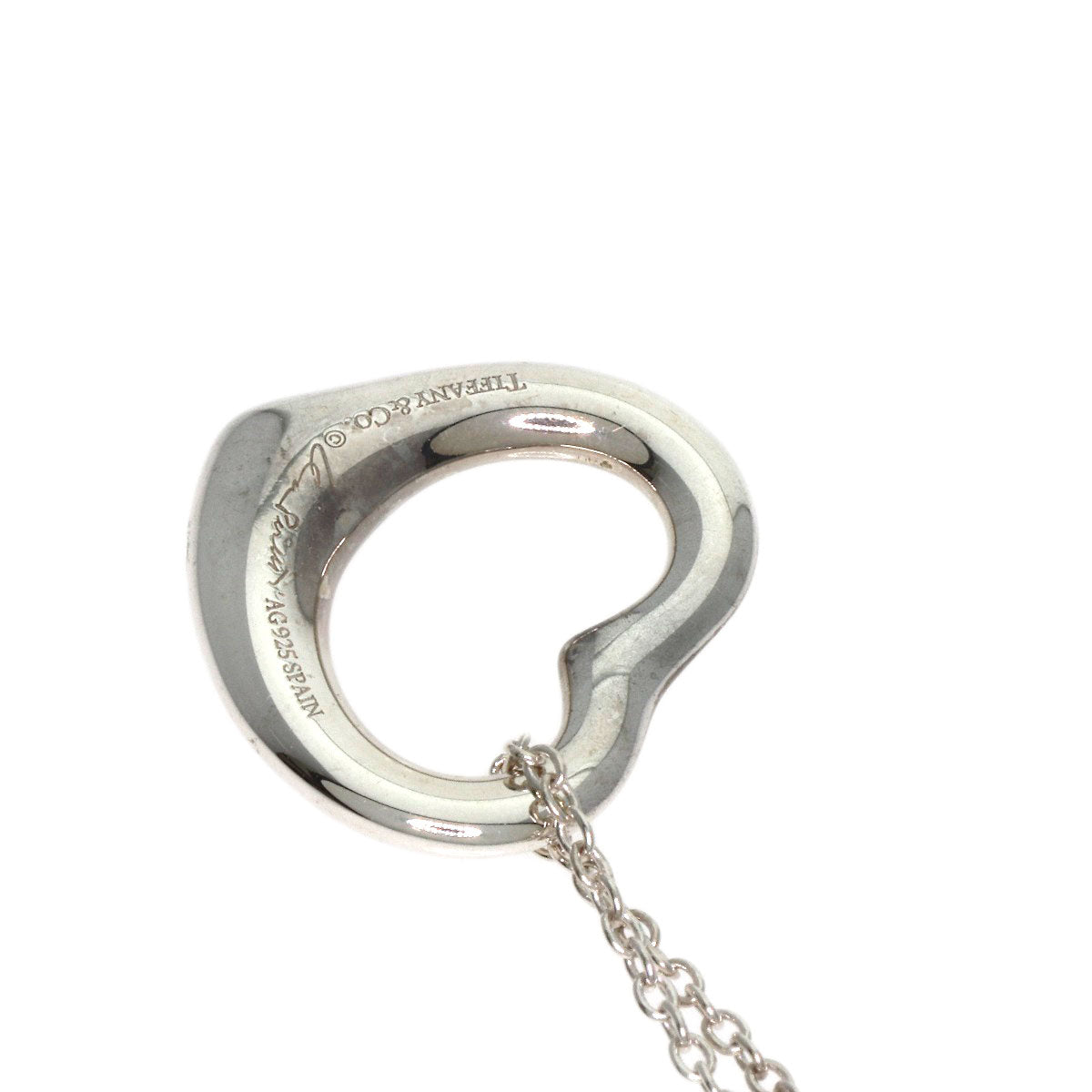 TIFFANY&Co. Open heart Necklace Silver Ladies [Used]