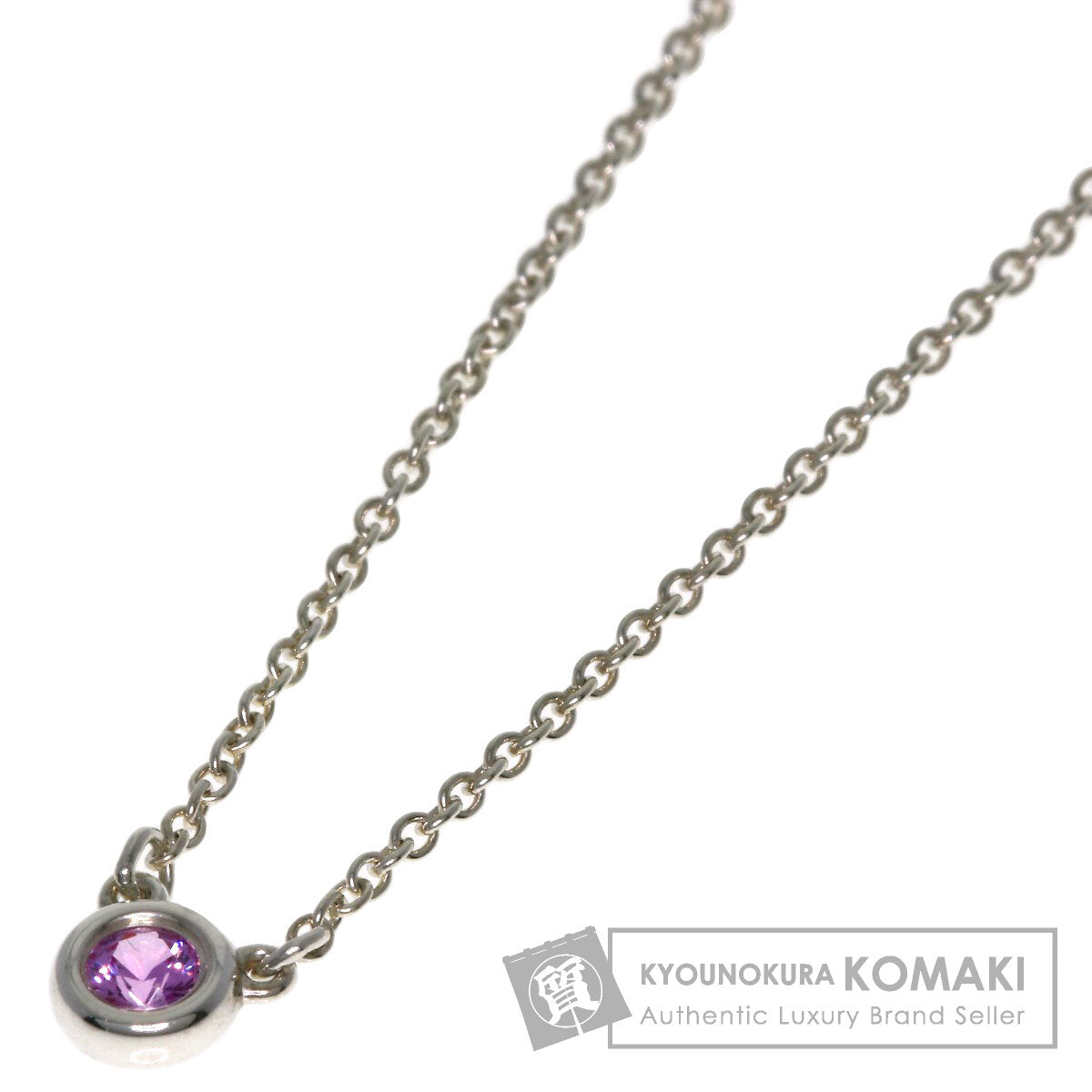 TIFFANY&Co. By The Yard Pink Sapphire Necklace Silver Ladies [Used]