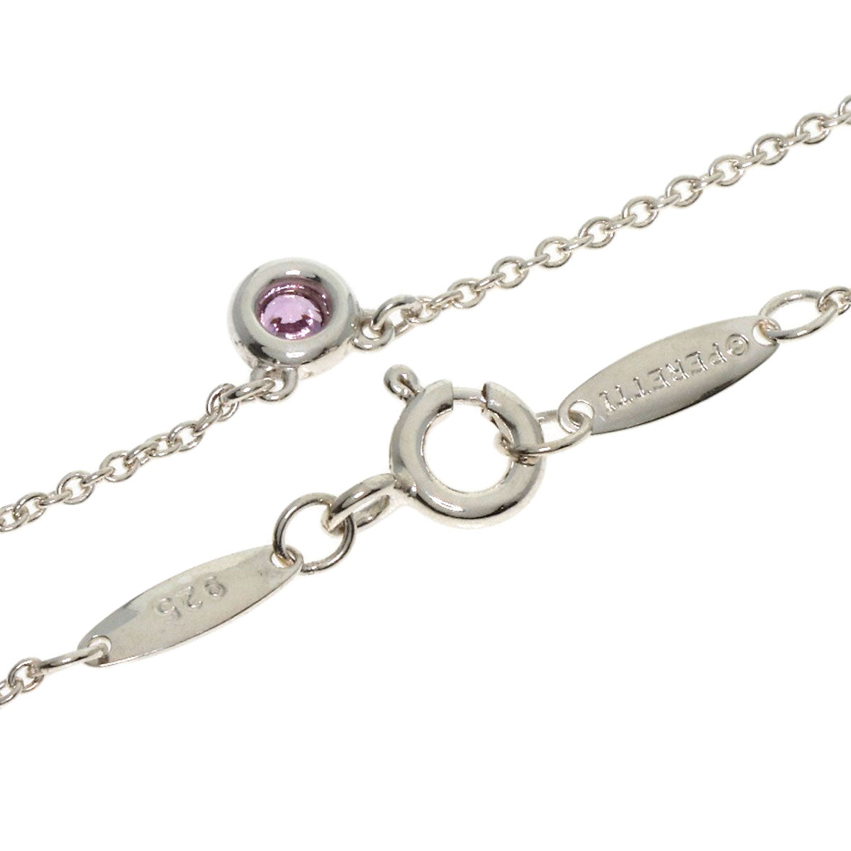 TIFFANY&Co. By The Yard Pink Sapphire Necklace Silver Ladies [Used]