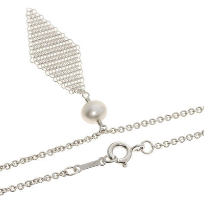TIFFANY&Co. Freshwater Pearl Mesh Necklace Silver Ladies [Used]