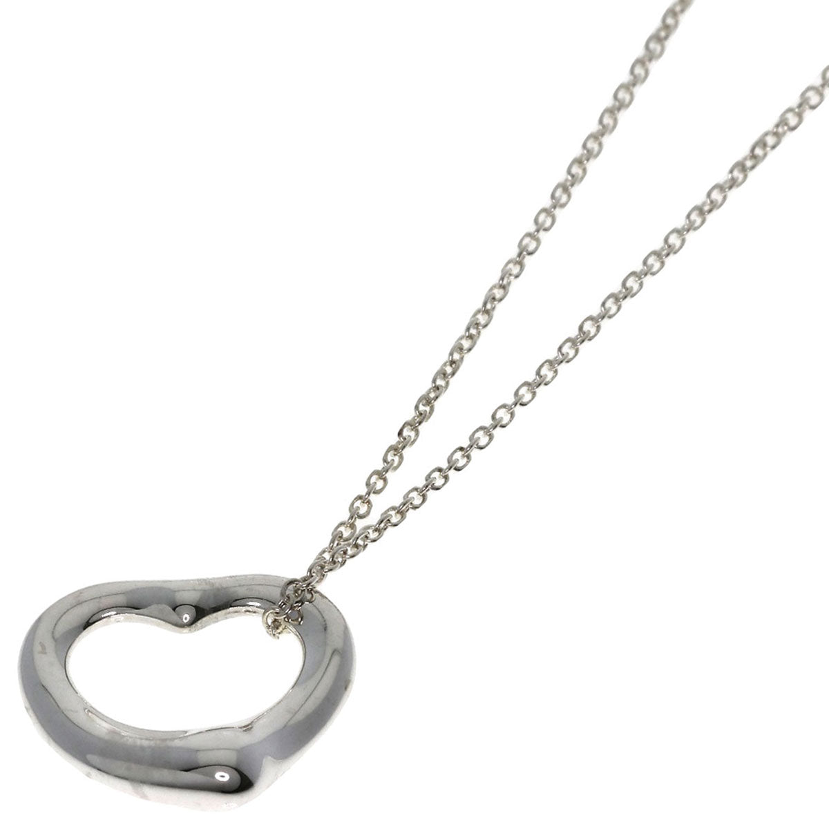 TIFFANY&Co. Open heart Necklace Silver Ladies [Used]