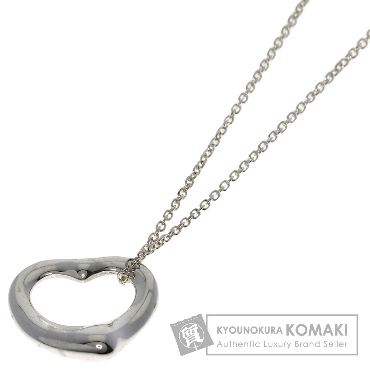 TIFFANY&Co. Open heart Necklace Silver Ladies [Used]