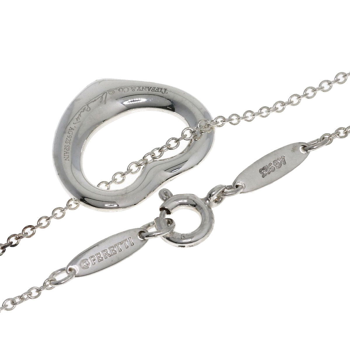 TIFFANY&Co. Open heart Necklace Silver Ladies [Used]