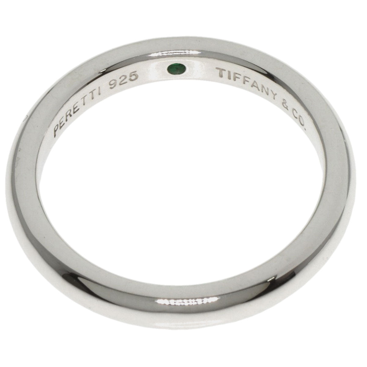 TIFFANY&Co. Stacking Band 1P Emerald Ring Silver Ladies [Used]