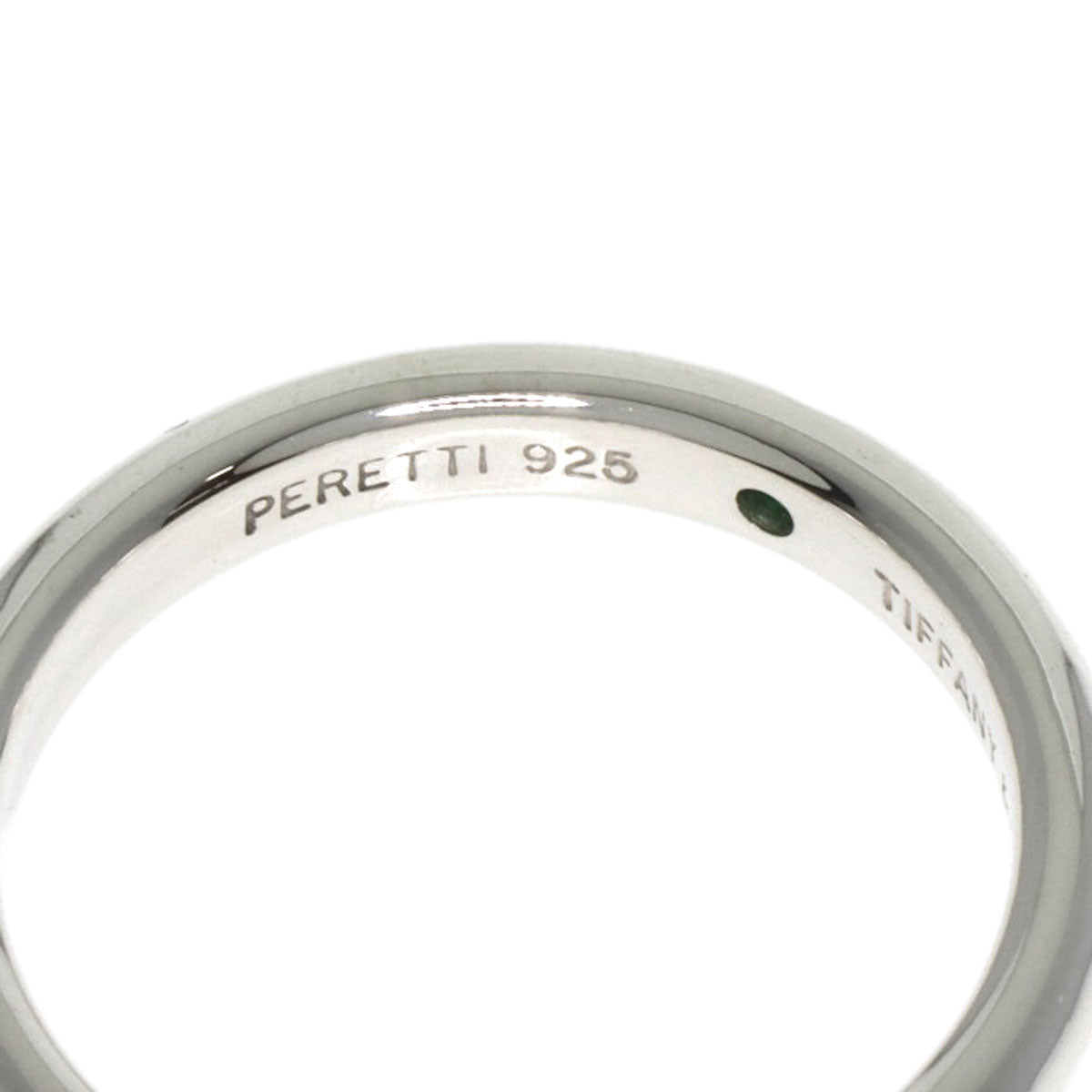 TIFFANY&Co. Stacking Band 1P Emerald Ring Silver Ladies [Used]