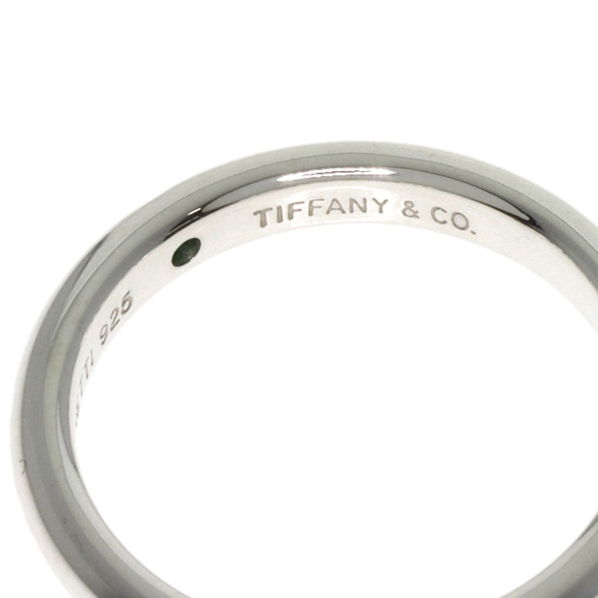 TIFFANY&Co. Stacking Band 1P Emerald Ring Silver Ladies [Used]