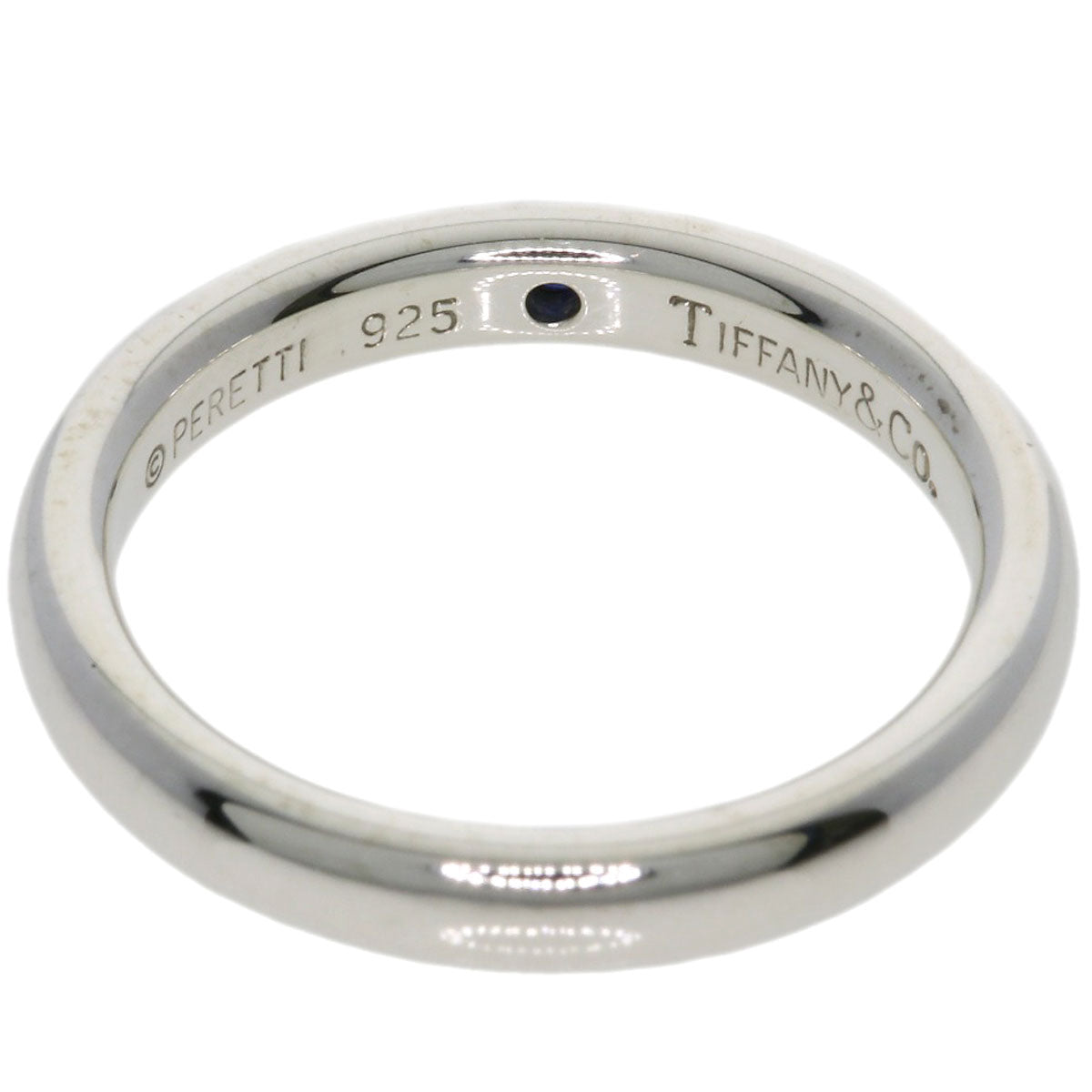 TIFFANY&Co. Stacking Band Sapphire Ring Silver Ladies [Used]