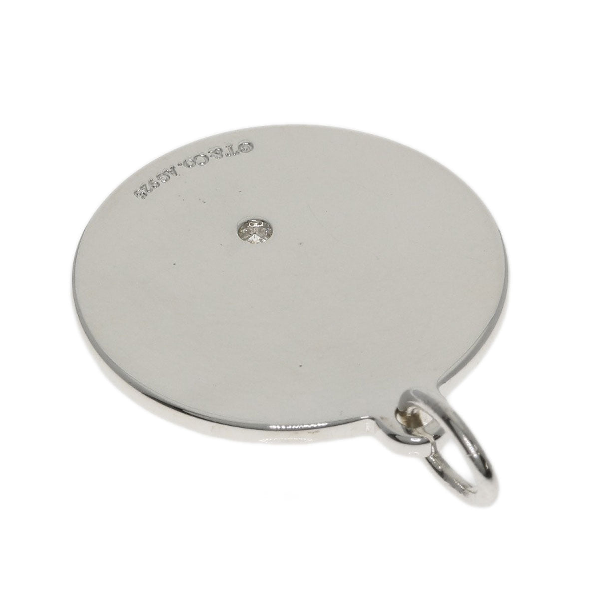 TIFFANY&Co. Diamond Round Plate Pendant top Silver Ladies [Used]