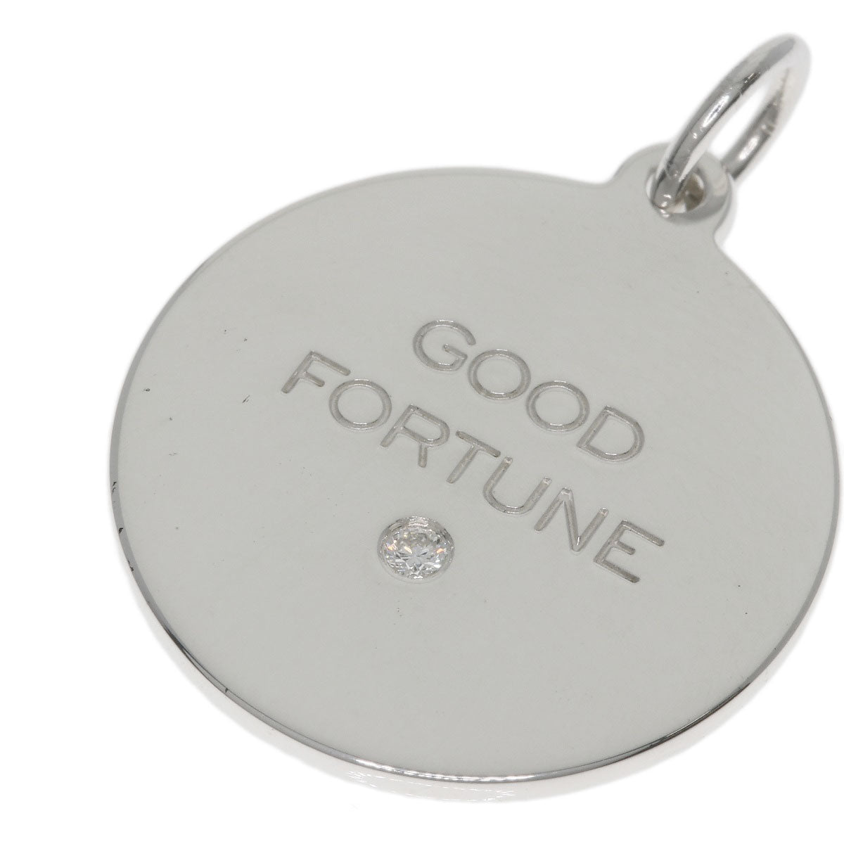 TIFFANY&Co. Diamond Round Plate Pendant top Silver Ladies [Used]