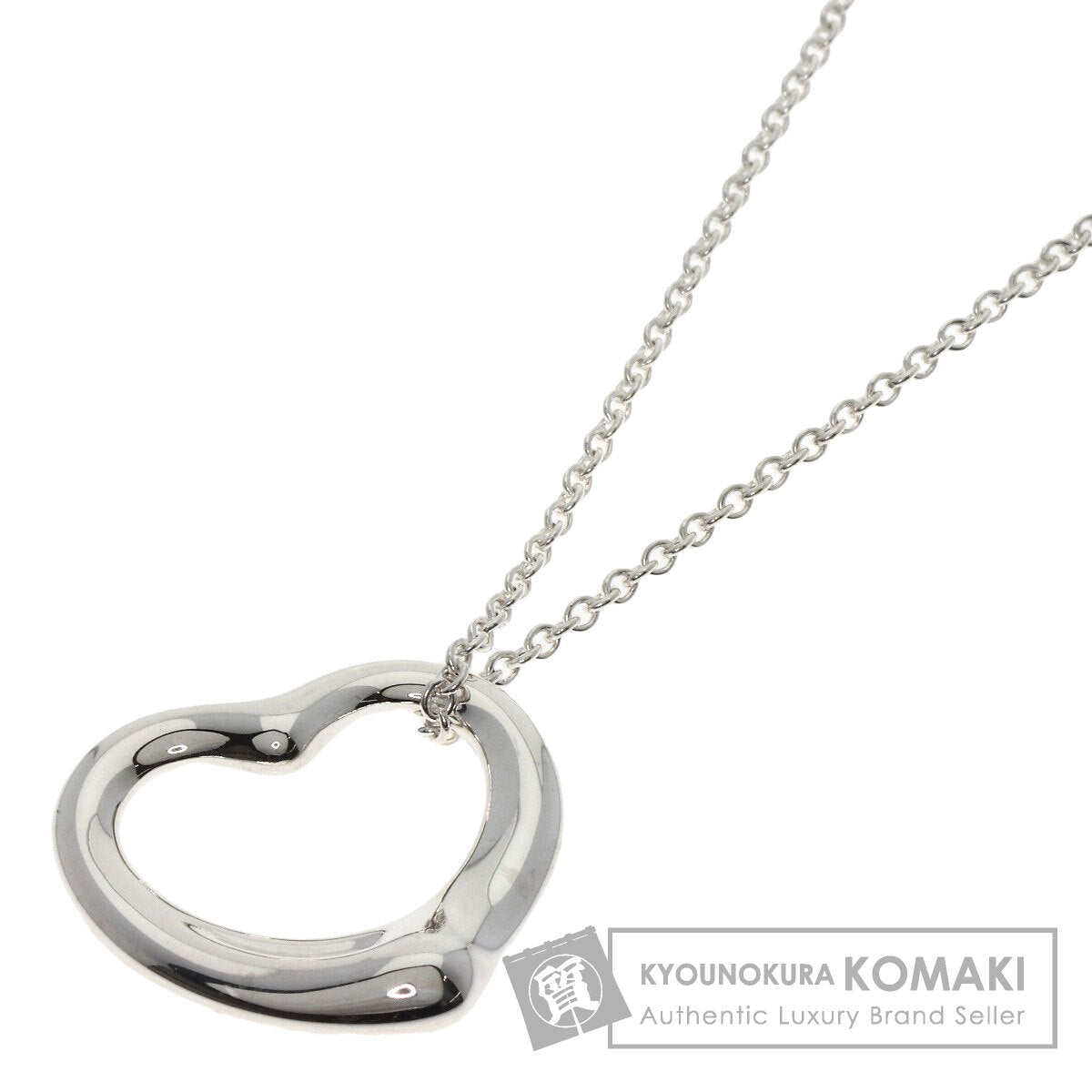 TIFFANY&Co. Open heart Necklace Silver Ladies [Used]